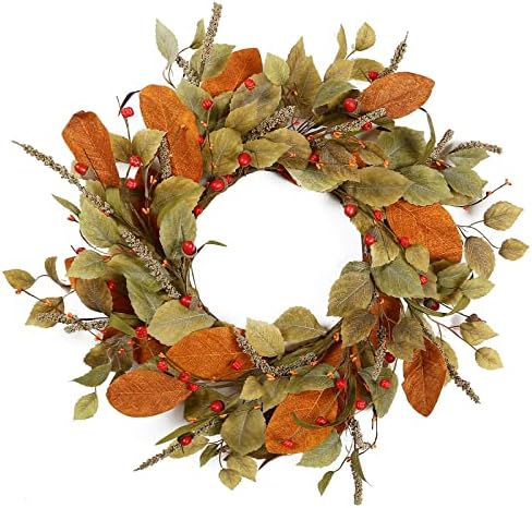 YNYLCHMX 20" Fall Wreath for Front Door, Eucalyptus and Berry Decor by YNYLCHMX