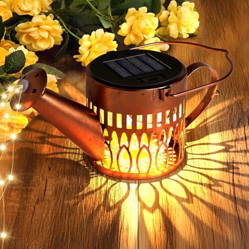 2 Pack Solar Watering Can Lights, Metal Solar Lights Outdoor Decorative - Image 6