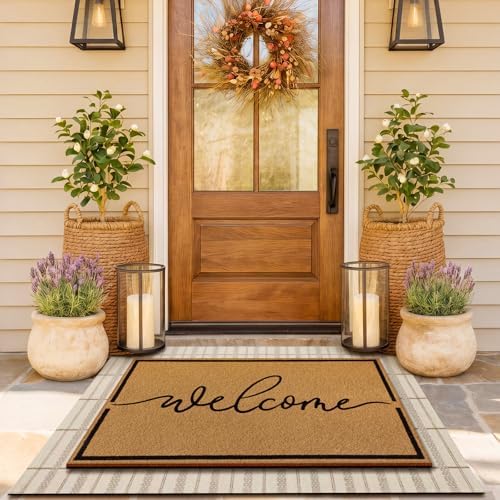 Drydiet 2 Pcs Fall Welcome Layered Doormats, Front Porch Outdoor Decor - Image 4