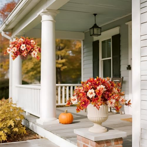 Artificial Fake Fall Hanging Flowers with Basket for Outdoors Decoration - Image 6
