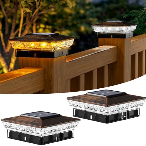 btfarm Solar Post Cap Lights, 2 Colors Modes, Fit 4x4 3.5x3.5 Wooden/Vinyl by btfarmdecorativelighting