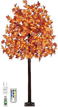 7FT 170 LED Lighted Maple Tree - Thanksgiving Decor Artificial Fall Tree with 17 Branches, 17 Acorns 340 Leaves, Remote 8 Flashing Modes, Timing, DC 5V Safe for Outdoor Wedding Party Autumn Decor by TiYiViRi