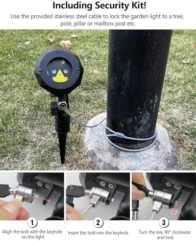 Poeland Garden Lights Moving Laser Christmas Lights Firefly Star Projector for Home and Garden Blue/Green - Image 6