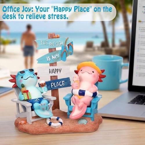 Wonderjune Beach House Decor Resin Sign Figurine for Mantle,Axolotl - Image 4