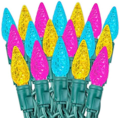 70 Light 24Ft Spring Easter Lights, C6 LED Strawberry Bulbs by FestiveLiving