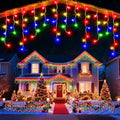 66 Ft Ice Lights for Outside, 640 LED Christmas Lights Outdoor Plug in, Christmas String Lights with 8 Modes & Timer for Holiday, Party, Wedding, House, Patio, Outdoor Decor(Multicolor) by Unknown