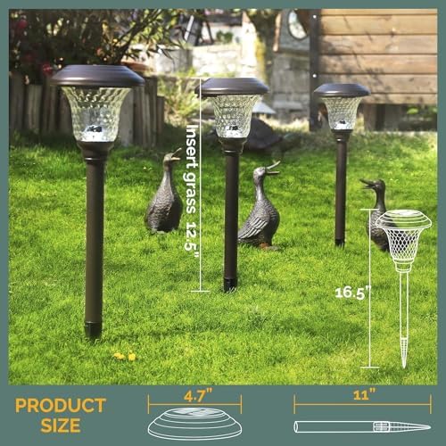 GIGALUMI Metal & Glass Solar Lights Outdoor, 8 Pack LED Garden Lights - Image 5