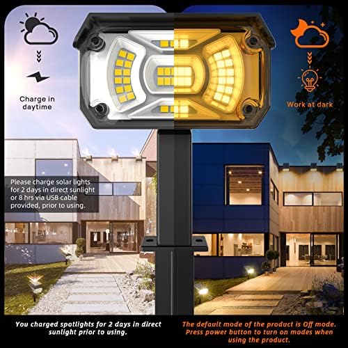 LEREKAM 3 Brightness Modes Solar Outdoor Lights with Super Bright 40LEDs, 360 Adjustable Lighting Angle, USB Charging, Longer Working Time, Waterproof, Patio, Porch, Driveway - Image 5