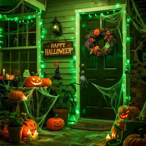 JMEXSUSS Connectable 100 LED Green Halloween Lights 8 Modes Grinch Lights - Image 3