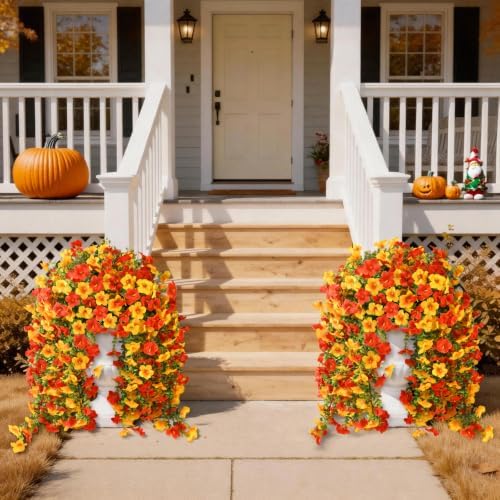 INQCMY Artificial Fake Flowers Plants for Outdoor Fall Decoration - Image 3