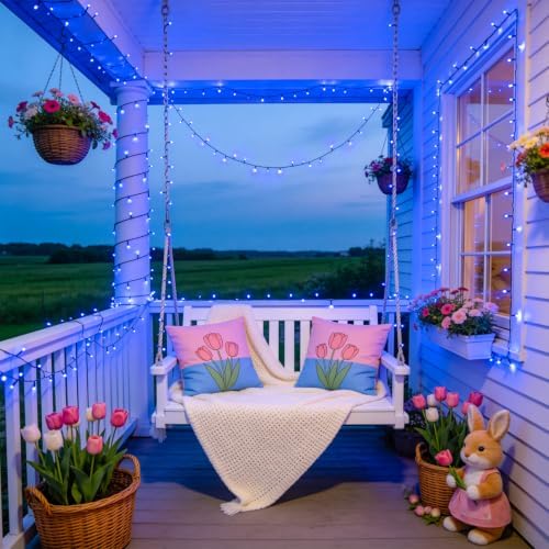 JMEXSUSS 250 LED Blue Christmas Lights, Halloween String Lights Plug in - Image 5
