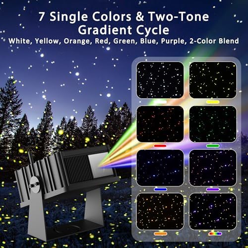 AIRIVO Outdoor Star Laser Projector, App & Remote Control 7 Colors Motion Smart Firefly Lights Christmas Snowflake Projector, 8 Lighting Effects Fairy Light Projector for Holiday Decor Garden Light - Image 2