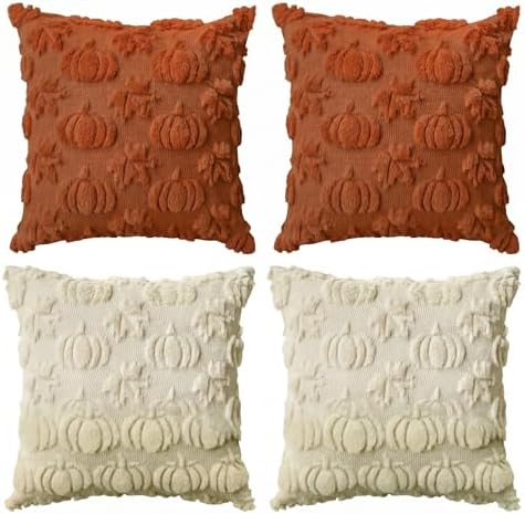 AVOIN colorlife Caramel Beige Pumpkin Fall Throw Pillow Covers 18x18 Inch by AVOINcolorlife