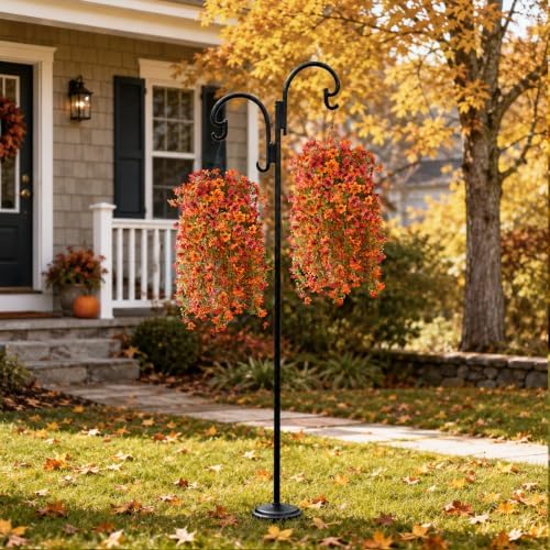 Artificial Fall Flowers Fake Mums UV Hanging Plants for Outdoors Decor - Image 6