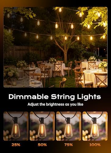 Minetom Outdoor String Lights with Remote 37FT, ST38 Patio Lights - Image 2