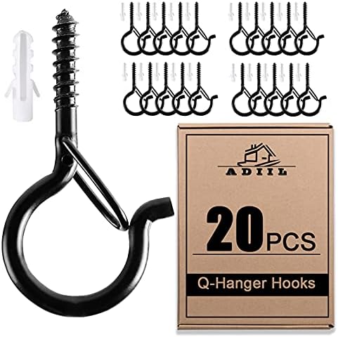 ADIIL Q Hanger Ceiling Screw Hooks for Hanging Outdoor String Light, Plants by ADIIL