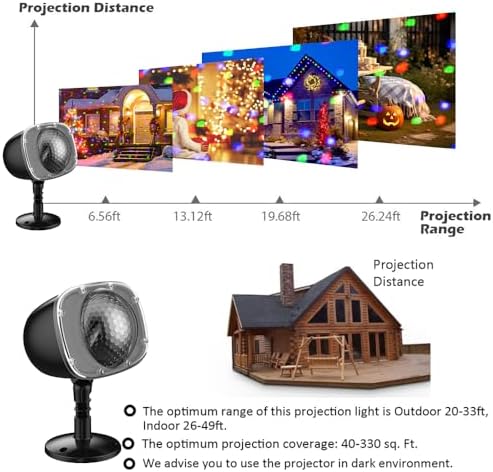Halloween Snowfall Projector Lights Outdoor,RGBW Christmas Snowfall Projector Light, Rotating Falling Snow Projector with Remote Control for Party Garden Halloween Xmas Landscape Decor - Image 6