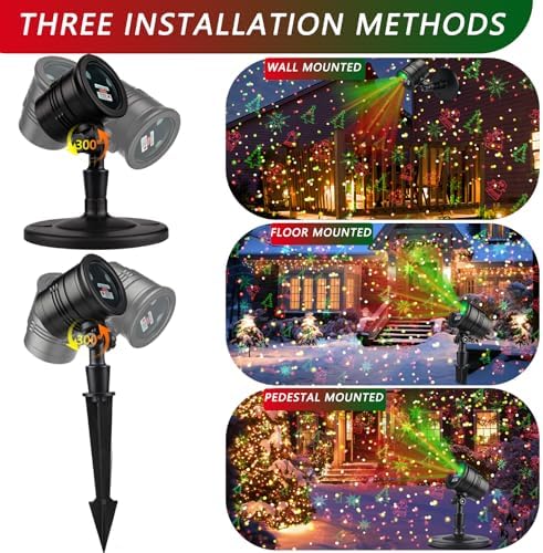 Laser Christmas Projector Lights Outdoor: Waterproof Outdoor Christmas Decorations Laser Light, Projection Christmas Lights for Outside with 5 Patterns, Xmas Spotlight for Yard Garden Holiday Party - Image 5