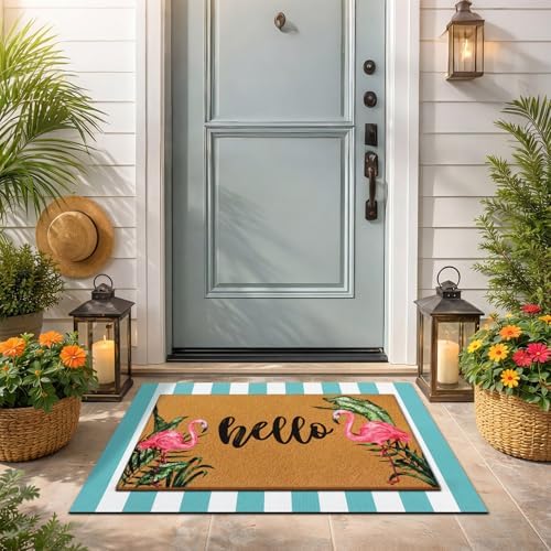 Tinideya 2 23.6 X 35.4 Inches Hello Flamingo Brown Green White - Image 6