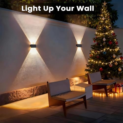 Solar Lights Outdoor Waterproof IP67, WarmWhite Solar Wall Lights Outdoor with Flexible Up and Down, Fence Lights Solar Powered Dusk to Dawn for Patio, House, Garage, Porch, Garden, Door (6 Pack) - Image 3
