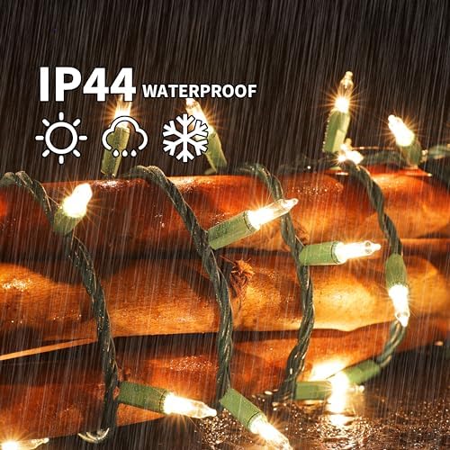 LAMPHOME 100 Count Clear Christmas Lights - 20 ft Ultra Bright White String Lights with Green Wire for Indoor and Outdoor Use, Christmas Trees, Holidays Party Patio Wedding and Garden - Image 3