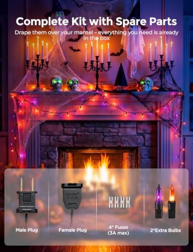 40FT Purple Orange Mini String Lights Halloween Decor for Party Decorations - Image 4