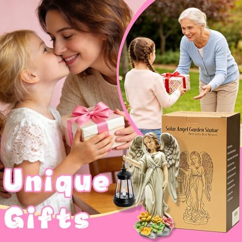 Solar Garden Statue Angel Figurine,11.8in Fairy Angel Solar Lights Outdoor - Image 2