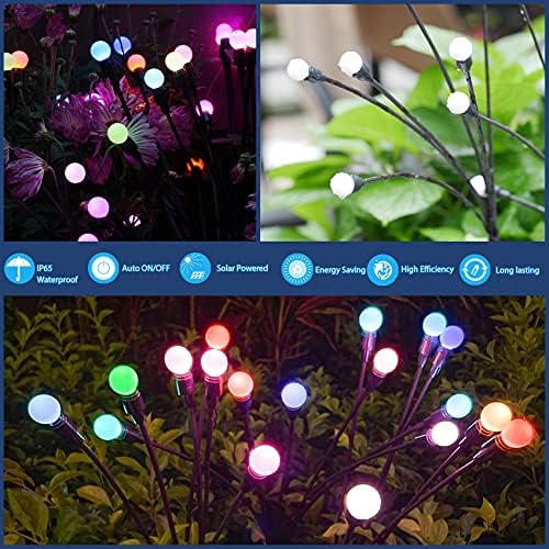 TONULAX Solar Garden Lights, Starburst Swaying When Wind Blows, Solar Lights Outdoor Decorative, Color Changing RGB Light for Yard Patio Pathway Decoration(4 Pack) - Image 3