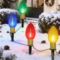 7Ft Christmas Pathway Lights Outdoor with 4 C9 LED Clear Multicolor Bulbs by Unknown