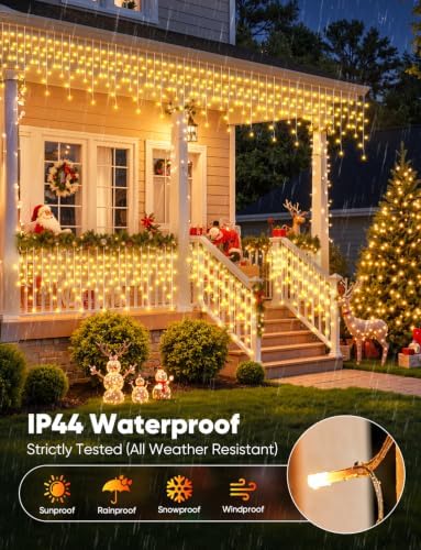 Brightown Icicle Lights for Outside, 40FT Icicle Christmas Lights Outdoor - Image 2