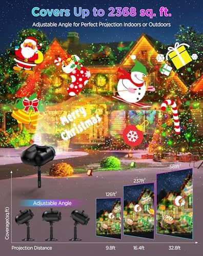 Halloween Projector Outdoor with Firefly & Ocean Wave Lights, 10 Slides - Image 5