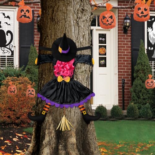 Halloween Decorations Outdoor, Solar Witch, Pink Hair - Image 6