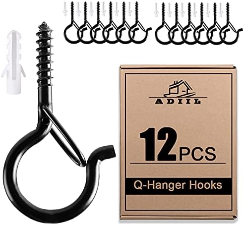 ADIIL Q Hanger Ceiling Screw Hooks for Hanging Outdoor String Light, Plants by ADIIL