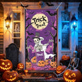 Halloween Door Cover, Fabric Front Door Porch Sign for Halloween Party by seewan