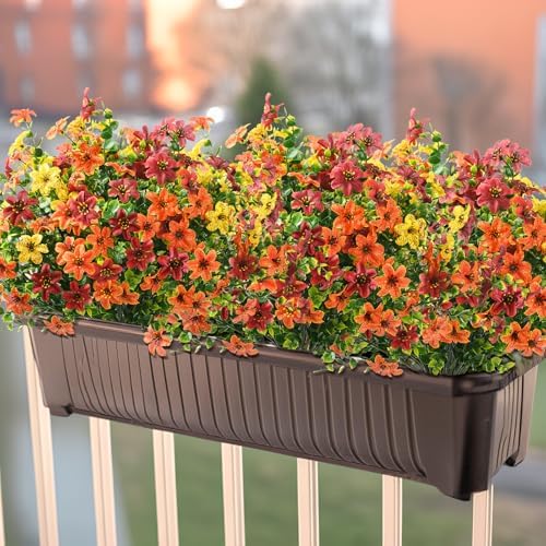 Homsunny Artificial Fall Flowers for Outdoor Planters Fake Mums Home Decor - Image 5