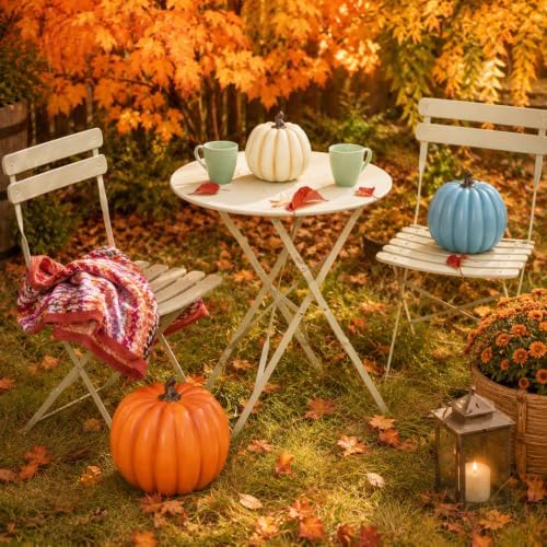 Wesiti 1 Pcs 21.3'' Large Fake Outdoor Stacked Pumpkins for Front Porch - Image 6