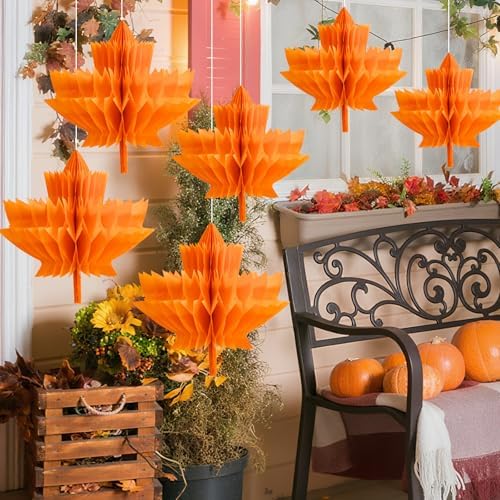 Fall Paper Maple Leaves Honeycomb 12Inch - Image 7