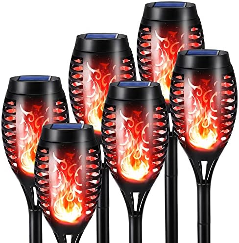 Toodour Solar Torch Flame Lights, 6 Pack Solar Halloween Lights Outdoor by Toodour