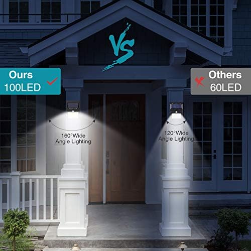 6 Pack Outdoor Solar Motion Lights - 3 Modes/100LED Wireless, IP65 Waterproof Solar Security Lights with Motion Sensor for Front Door, Backyard, Garage, Deck - Image 3