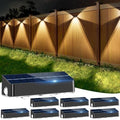 8 Pack Solar Fence Lights Outdoor with 3-Side Lighting by NIBUUECER
