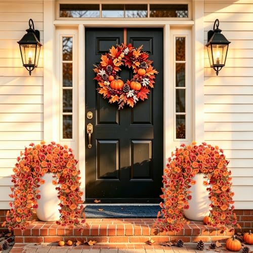 Artificial Hanging Fall Flowers for Outdoors, 2 PCS Fall Decoration - Image 2