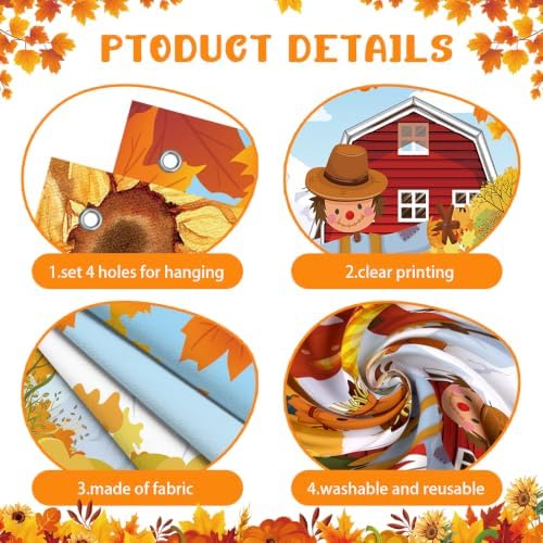 AIBIIN Pumpkin Patch Backdrop Fall Backdrops for Photography 7x5ft - Image 3