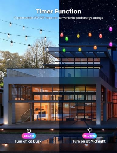 APPECK RGBW Outdoor String Lights 150ft, Smart Patio Light with 45 LED Bulb - Image 6