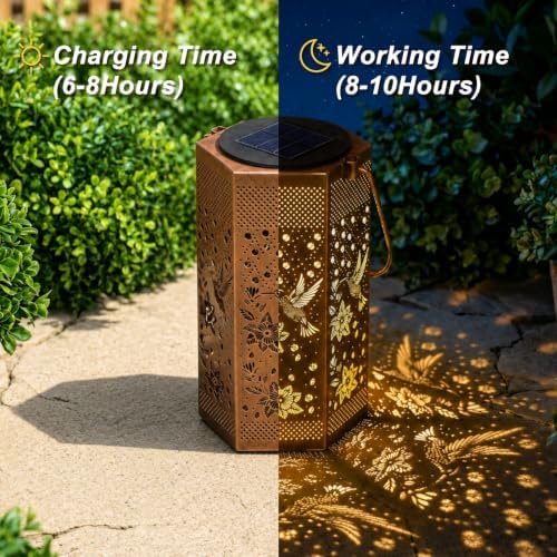 Eandisom Hummingbird Solar Lantern 2Pack Gifts for Women Mom Grandma - Image 3