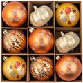 DecorbyHannah Fall Ornaments for Tree, 9ct 3.15in Large Gold Pumpkin Decor by DecorbyHannah