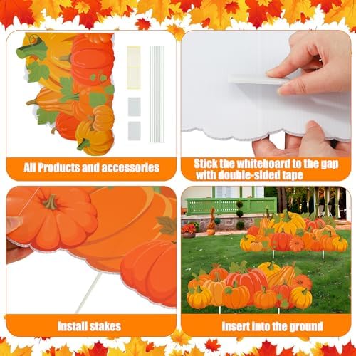 Fall Yard Signs Decorations Thanksgiving Pumpkin Yard Stakes Outdoor Lawn Sign with Stakes for Autumn Pumpkin Patch Thanksgiving Harvest Lawn Patio Garden Decor, 30 Inch - Image 4