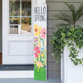 8"x48" Spring Welcome Sign for Front Porch, Hello Spring Porch Sign for Front Door Durable PVC Welcome Home Decorations for Outdoors p (Design 7) by BasicFundamentals