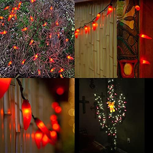 Oviejo Red Chili Pepper String Lights, 13.6FT Chili String Lights with 35 Chili Pepper Lights, UL Listed Red Chili Room Lights for Outdoor/Indoor Garden Corridor Christmas Tree Decoration, Green Wire - Image 7