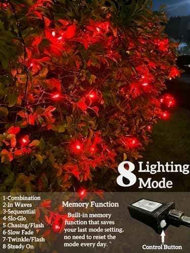 Led Christmas Net Lights Outdoor Connectable, 240LED 5ft x 6ft Waterproof 8 Modes Black Wire 29V Plug in Mesh Lights for Garden Yard Bushes Trunk Tree Decor - Image 3