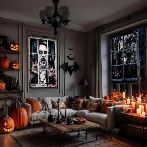 Halloween Window Decorations 2-Pack Blood Ghosts, 32" x 47" - Image 4